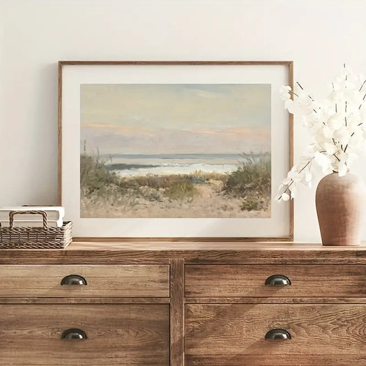 Vintage Coastal Landscape Oil Canvas Print - HUS & CO.