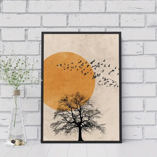 Tree Birds Silhouette Canvas Print - HUS & CO.