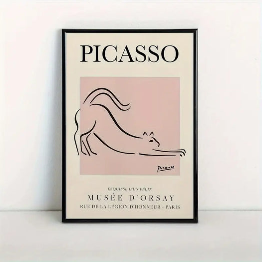 Pink Picasso Cat Canvas Print - HUS & CO.